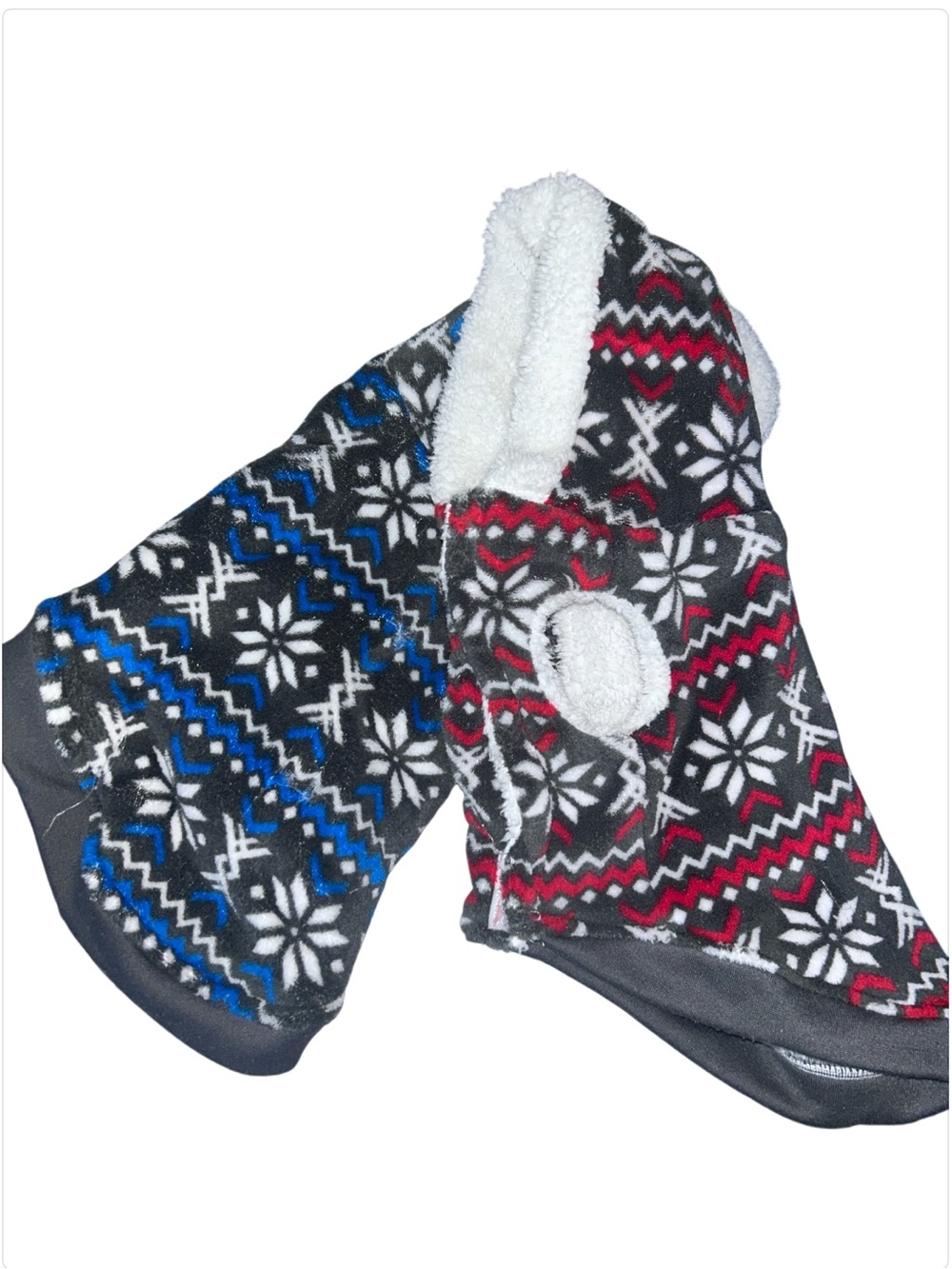 2 Vibrant Life Dog Jacket Snowflake Fleece Hoodie Size Medium Blue & Red